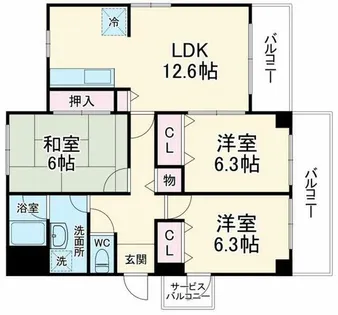 大阪府吹田市春日3丁目【マンション】の間取り