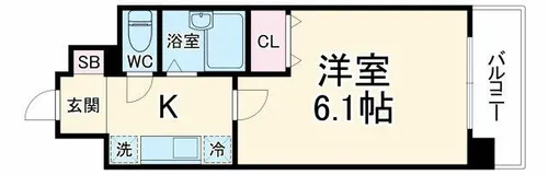 エスリード京橋ステーションプラザ【2階】の間取り