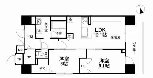 IBC Residence West【10階】の間取り