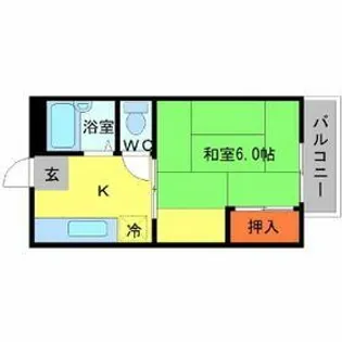 大阪府箕面市小野原東3丁目【アパート】の間取り