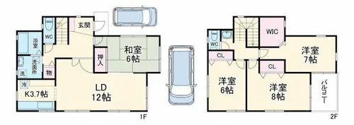 大阪府箕面市船場西1丁目【一戸建】の間取り