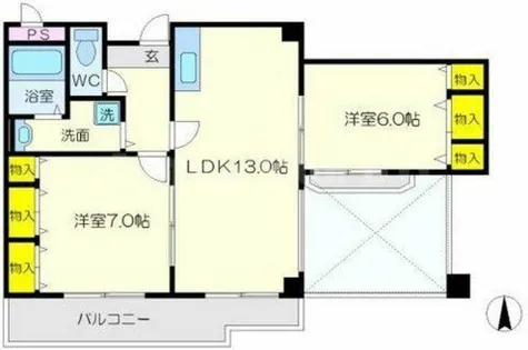 ノーブル千里【1階】の間取り