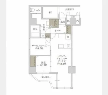 グラシア堺筋本町【2階】の間取り