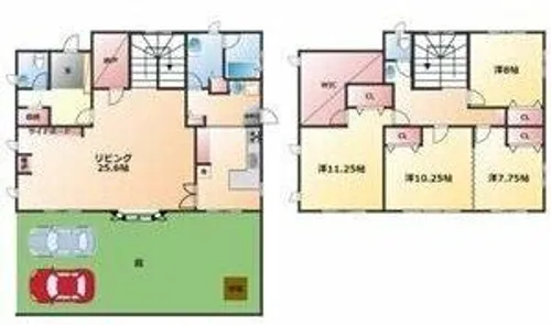 愛知県豊田市梅坪町9丁目【一戸建】の間取り