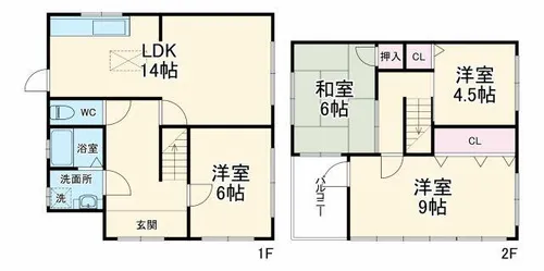 大阪府豊中市玉井町2丁目【一戸建】の間取り