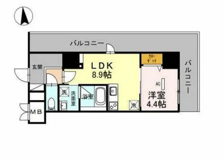 グランセジュール江坂【8階】の間取り
