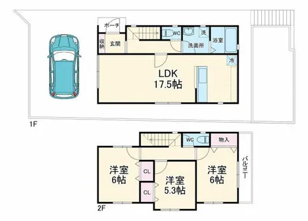 大阪府豊中市上野東2丁目【一戸建】の間取り