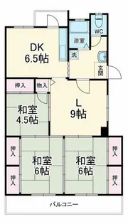 千里山田A団地6棟【3F-505号室】の間取り