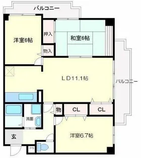 サン・ヴェール【9階】の間取り