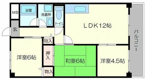 アミティエ西緑丘【3階】の間取り