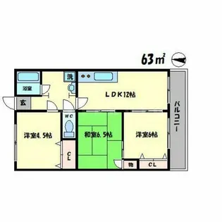 大阪府吹田市山田南【マンション】の間取り