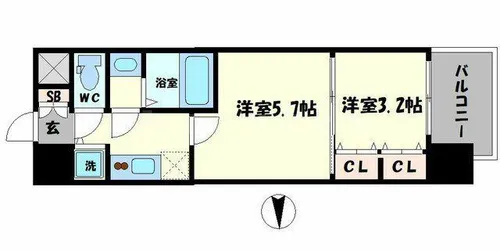 2Kの間取り画像