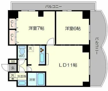 2LDKの間取り画像