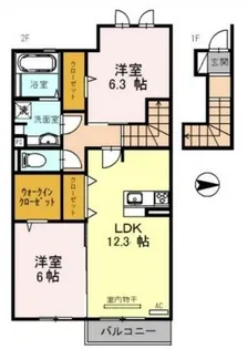 ローヤルヴィラ勝原【2階】の間取り
