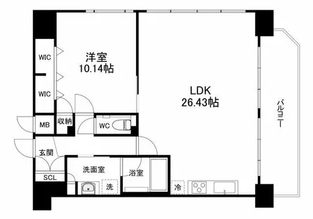 プレジオ鎗屋町【15階】の間取り