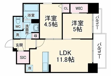ルフォンプログレ新町【702号室】の間取り