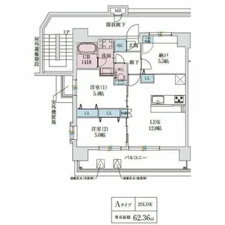 スプランディッド玉造DUE【201号室】の間取り
