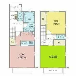 2LDKの間取り画像