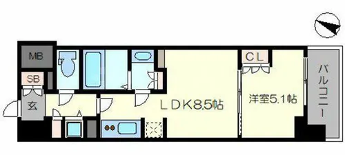 大阪府大阪市淀川区木川東4丁目【マンション】の間取り