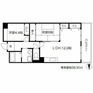 ロイヤル鶴見【4階】の間取り