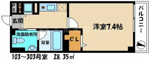 アクロス大日アパートメント【2階】の間取り