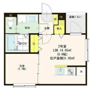 愛知県名古屋市中村区鈍池町3丁目【アパート】の間取り