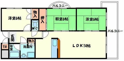 ハイクレスト引谷【5階】の間取り