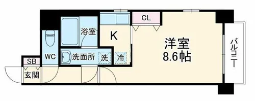 大阪府大阪市北区西天満4丁目【マンション】の間取り