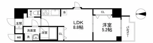 スプランディッド堀江【11階】の間取り