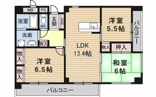 パル・コート【6階】の間取り