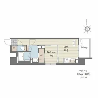 S-RESIDENCE天満橋ar【2階】の間取り