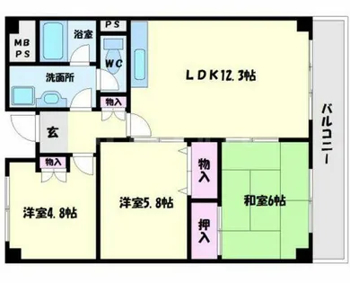 ルミエールしみず【3階】の間取り