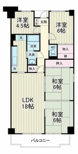 大阪府茨木市美穂ケ丘【マンション】の間取り