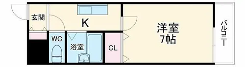 ウィン蛍池【3階】の間取り