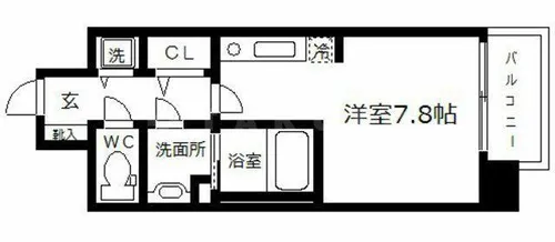 大阪府大阪市中央区徳井町2丁目【マンション】の間取り