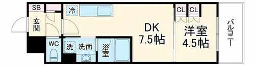大阪府大阪市北区天満橋1丁目【マンション】の間取り