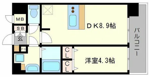プレサンス新大阪ヴィガ【10階】の間取り