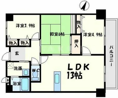 大阪府吹田市南正雀1丁目【マンション】の間取り
