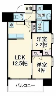 ルフォンプログレ南森町【5階】の間取り