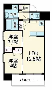 ルフォンプログレ南森町【5階】の間取り