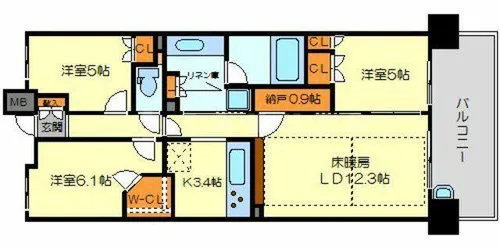プラウドシティ新大阪【512号室】の間取り