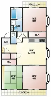 共豊ハイツ3【101号室】の間取り