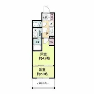Metrosa谷町六丁目North【0602号室】の間取り