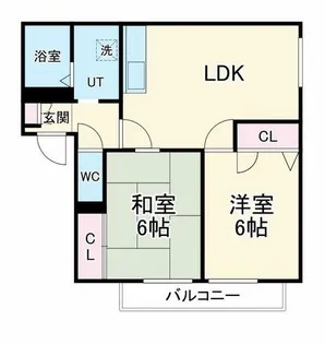 2LDKの間取り画像