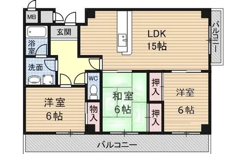 グランドール山口【2階】の間取り