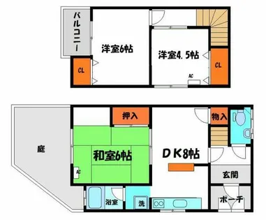大阪府守口市梅町【テラスハウス】の間取り
