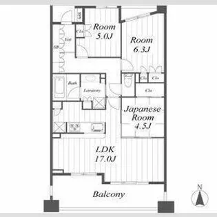 イトーピア北浜スウィートマーク【15階】の間取り