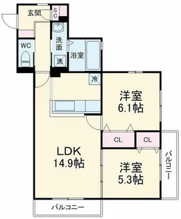 大阪府豊中市西泉丘2丁目【アパート】の間取り