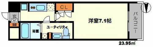 1Kの間取り画像