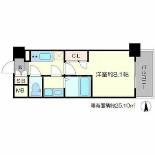 エスプレイス塚本アーバンレジデンス【4階】の間取り